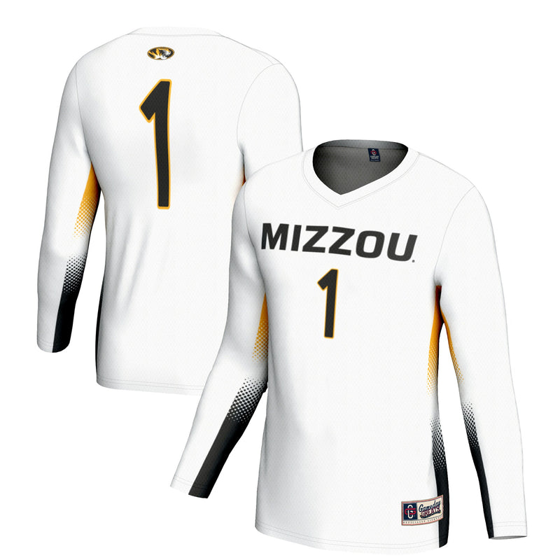 #1 Missouri Tigers GameDay Greats Lightweight Volleyball Jersey – White