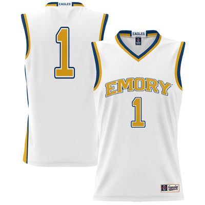 #1 Emory Eagles GameDay Greats Lightweight Basketball Jersey - White
