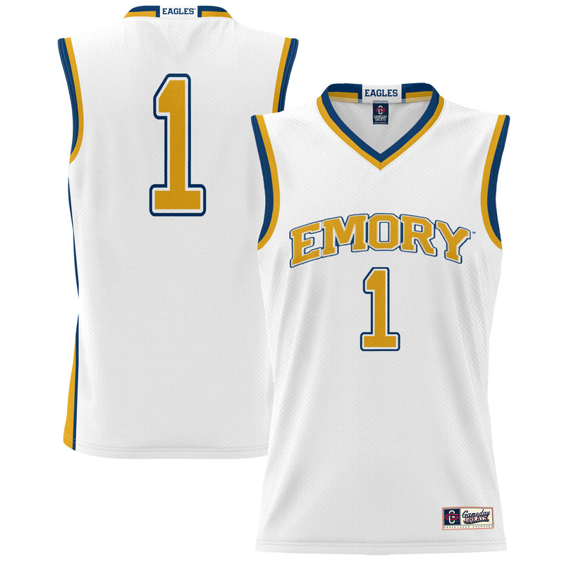 #1 Emory Eagles GameDay Greats Lightweight Basketball Jersey - White