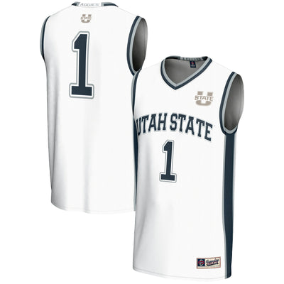 #1 Utah State Aggies GameDay Greats Lightweight Basketball Jersey - White