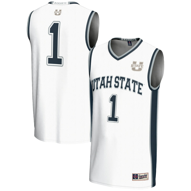 #1 Utah State Aggies GameDay Greats Lightweight Basketball Jersey - White