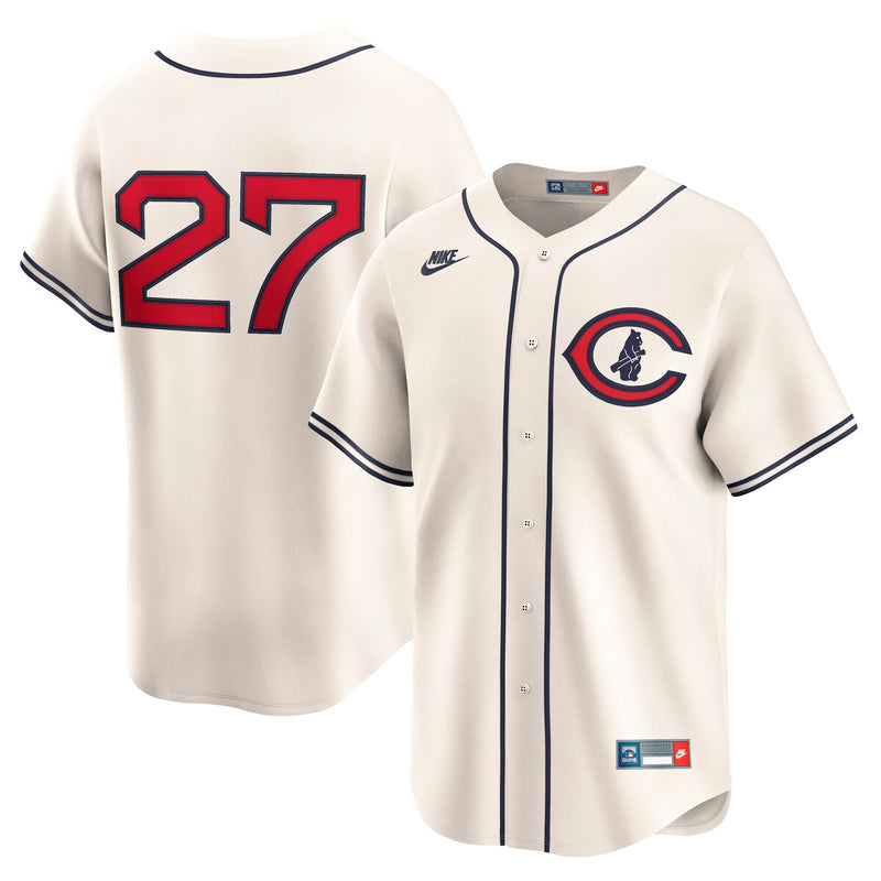 Chicago Cubs Seiya Suzuki Nike Cream Throwback Cooperstown Collection Limited Jersey