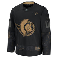 Ottawa Senators Fanatics Black 2024 Military Appreciation Custom Practice Jersey