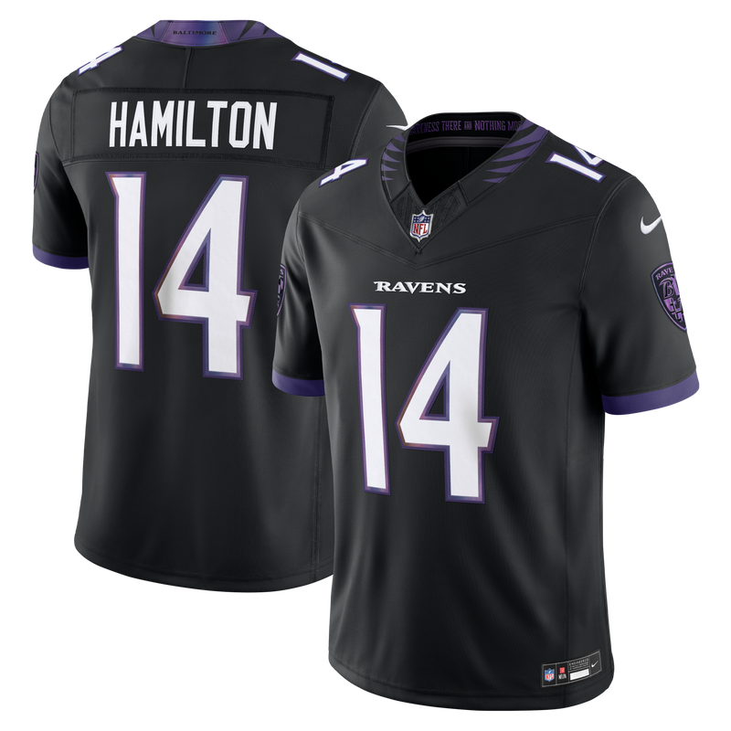 Baltimore Ravens Kyle Hamilton Nike Black Alternate Vapor F.U.S.E. Stitched Limited Jersey