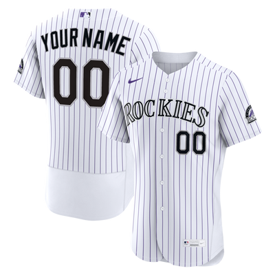 Colorado Rockies Nike White Home Authentic Custom Jersey