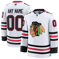 Chicago Blackhawks Fanatics White Away Premium Custom Jersey