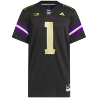 #1 Washington Huskies adidas Premier Strategy Jersey - Black