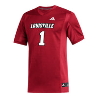 #1 Louisville Cardinals adidas Replica Football Jersey - Red