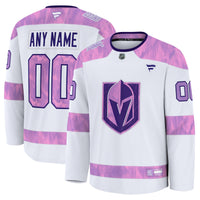 Vegas Golden Knights Fanatics White 2024 Hockey Fights Cancer Custom Practice Jersey
