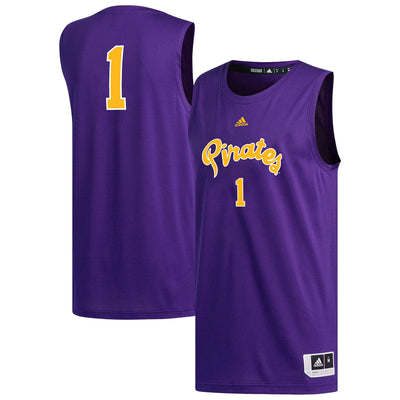 #1 ECU Pirates adidas Replica Basketball Jersey - Purple