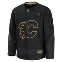 Calgary Flames Fanatics Black 2024 Military Appreciation Custom Practice Jersey