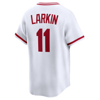 Cincinnati Reds Barry Larkin Nike White Throwback Cooperstown Collection Limited Jersey