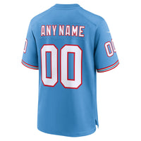 Tennessee Titans Nike Light Blue Oilers Throwback Custom Game Jersey