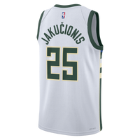 Milwaukee Bucks Nike Association Edition Swingman Jersey - White - Kasparas Jakučionis