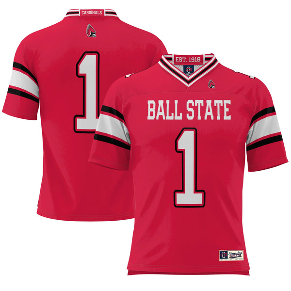 #1 Ball State Cardinals GameDay Greats Endzone Football Jersey - Cardinal