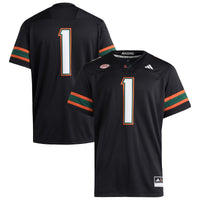 #1 Miami Hurricanes adidas Premier Jersey - Black