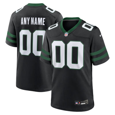 New York Jets Nike Legacy Black Alternate Custom Game Jersey