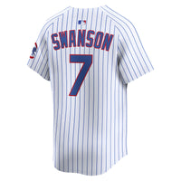 Chicago Cubs Dansby Swanson Nike White Home Limited Player Jersey