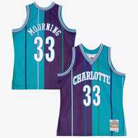 Charlotte Hornets Mitchell & Ness Alonzo Mourning 1994 Split Swingman Jersey