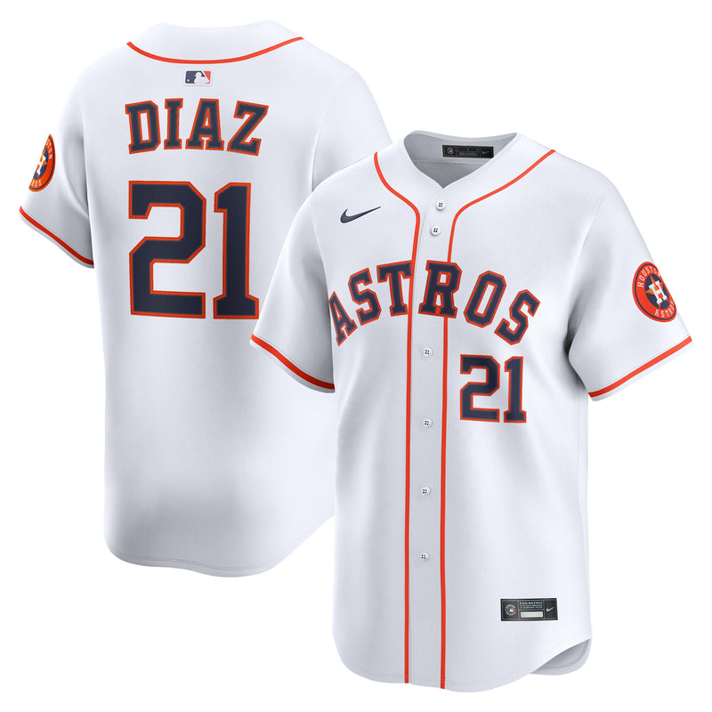 Houston Astros Yainer Diaz Nike White Home Limited Player Jersey