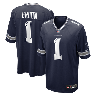 Dallas Cowboys Number 1 Groom Nike Navy Game Jersey
