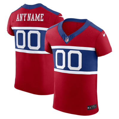 New York Giants Nike Red Alternate Vapor F.U.S.E. Elite Custom Jersey