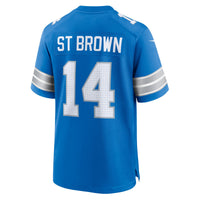 Detroit Lions Amon-Ra St. Brown Nike Blue Game Jersey