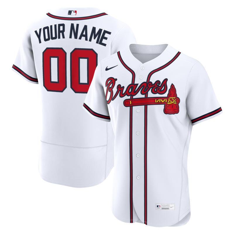 Atlanta Braves Nike White Home Authentic Custom Jersey