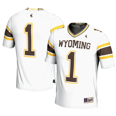 GameDay Greats #1 White Wyoming Cowboys Football Jersey
