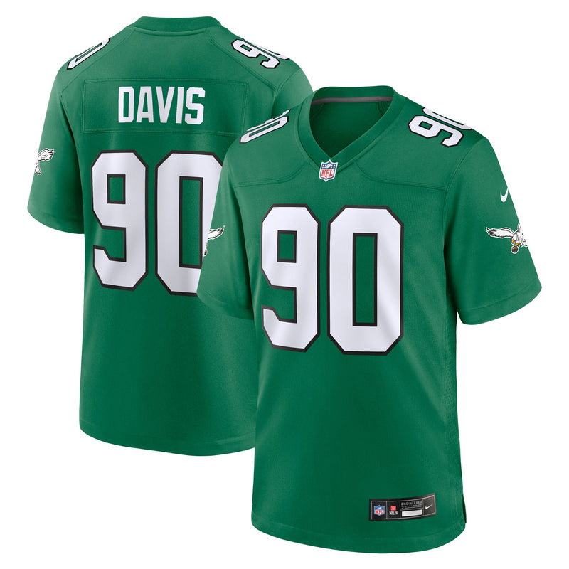 Philadelphia Eagles Jordan Davis Nike Kelly Green Alternate Game Jersey