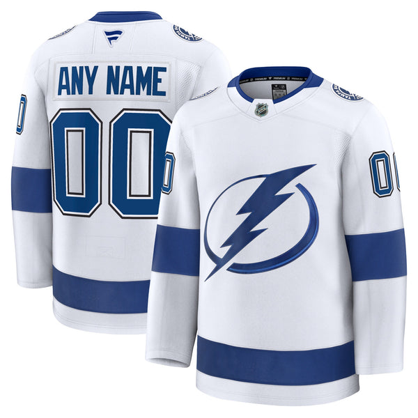 Tampa Bay Lightning Fanatics White Away Premium Custom Jersey