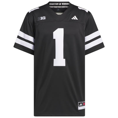 adidas #1 Black Nebraska Huskers Alternate Premier Jersey