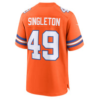 Denver Broncos Alex Singleton Nike Orange Alternate Game Jersey