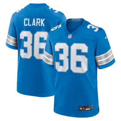 Detroit Lions Chuck Clark Nike Blue Team Game Jersey