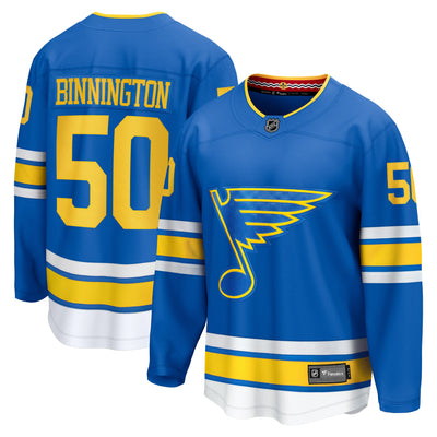 St. Louis Blues Jordan Binnington Fanatics Blue Home Breakaway Player Jersey