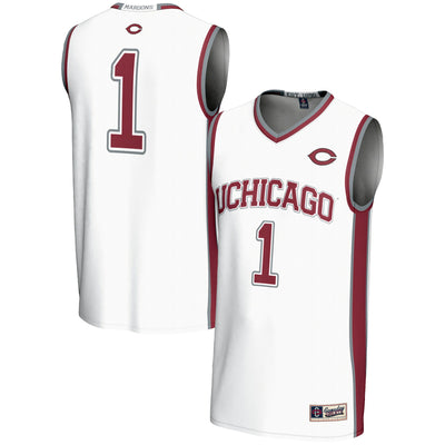 #1 UChicago Maroons GameDay Greats Lightweight Basketball Jersey - White