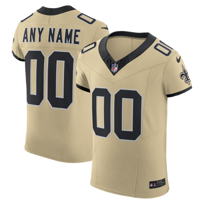New Orleans Saints Nike Gold Alternate Vapor F.U.S.E. Elite Custom Jersey