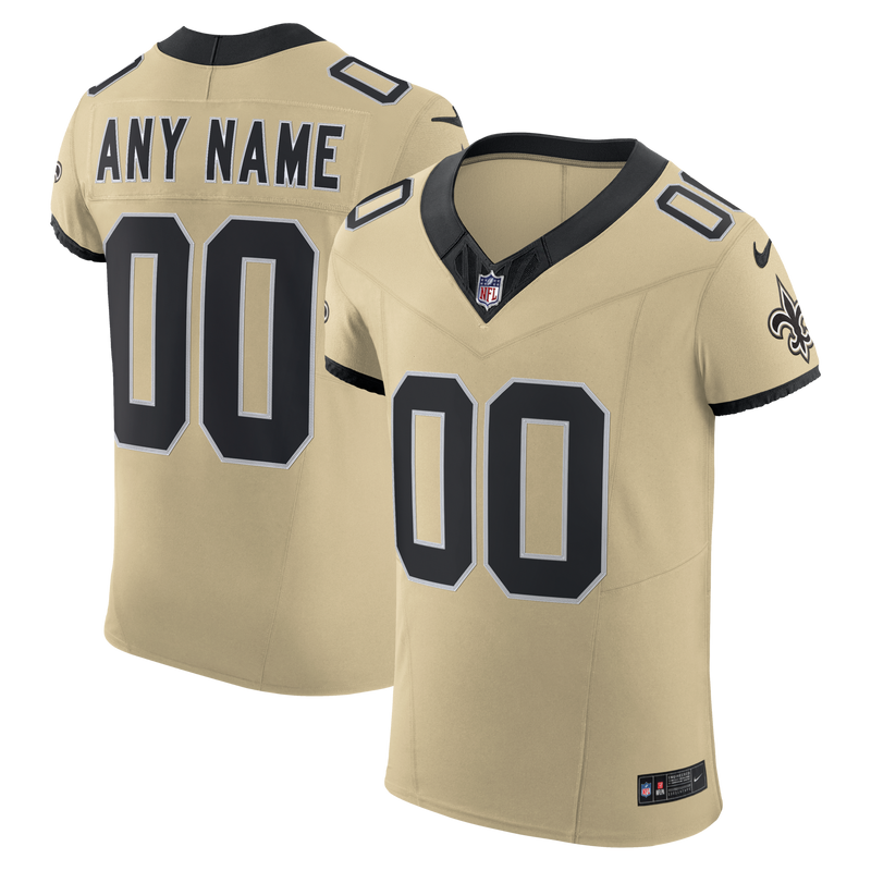 New Orleans Saints Nike Gold Alternate Vapor F.U.S.E. Elite Custom Jersey
