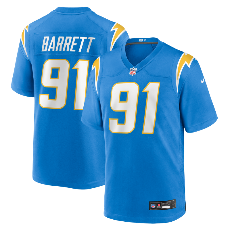 Los Angeles Chargers Nick Barrett Nike Powder Blue Team Game Jersey