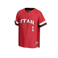 #1 Utah Utes GameDay Greats Lightweight Collegiate Baseball Fashion Jersey - Red