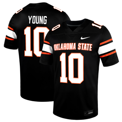 Wyatt Young Oklahoma State Cowboys Nike Alternate Game Jersey - Black