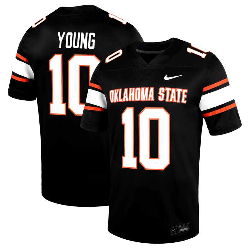 Wyatt Young Oklahoma State Cowboys Nike Alternate Game Jersey - Black