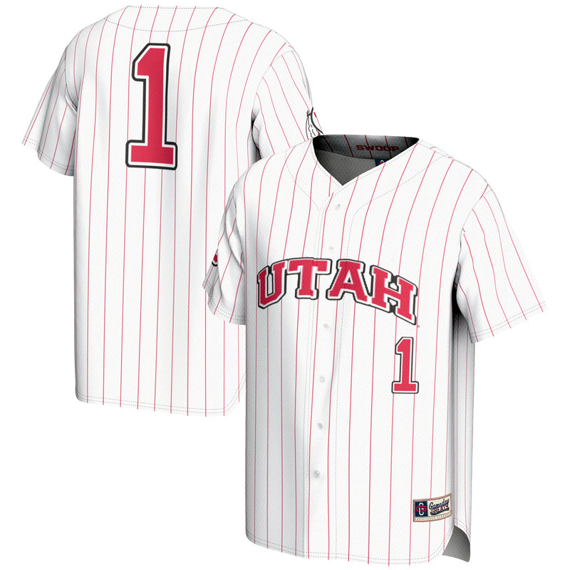 #1 Utah Utes GameDay Greats Lightweight Baseball Fashion Jersey - White