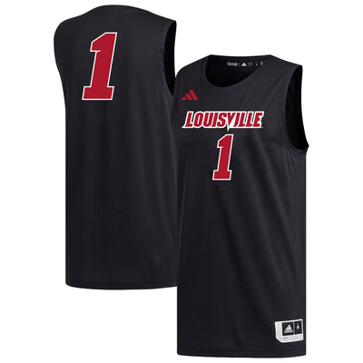 #1 Louisville Cardinals adidas Replica Basketball Jersey - Black