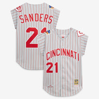 Cincinnati Reds Deion Sanders Mitchell & Ness Gray 1997 Authentic Jersey