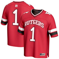 #1 Rutgers Scarlet Knights GameDay Greats Lightweight Collegiate Football Fashion Jersey - Scarlet