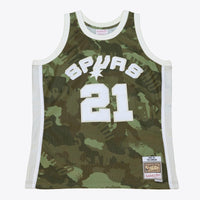 San Antonio Spurs Mitchell & Ness Tim Duncan 1998 Ghost Camo Swingman Jersey - Green