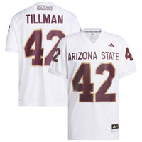 adidas Pat Tillman #42 White Arizona State Sun Devils Away Icon Premier Football Jersey
