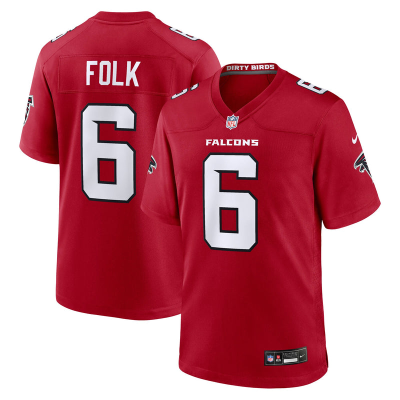 Atlanta Falcons Nick Folk Nike Red Team Game Jersey