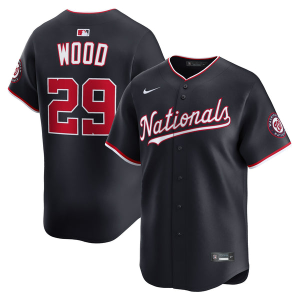 Washington Nationals James Wood Nike Navy Alternate Limited Player Jersey